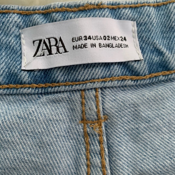 ZARA ripped blue jean shorts (worn once) - Picture 3 of 5
